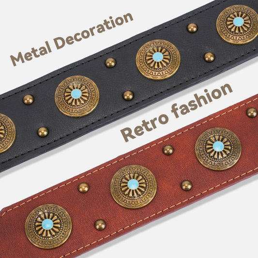 High-end Retro Leather Collar Medium And Large Dogs