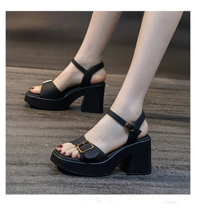 Chunky Heel Waterproof Platform Super High Heel Platform Sandals