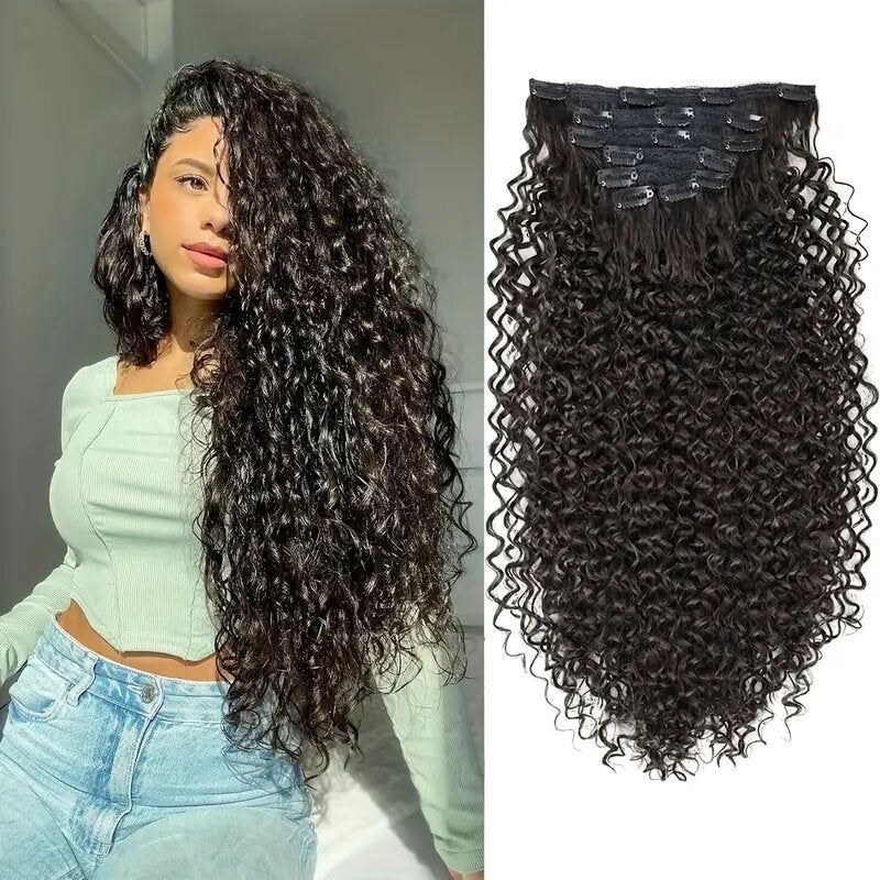 Synthetic Hair Curler Type Hair Extension Hair Curler Type Full Head Wig Women's Black Brown Hair