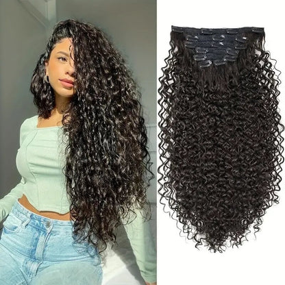 Synthetic Hair Curler Type Hair Extension Hair Curler Type Full Head Wig Women's Black Brown Hair