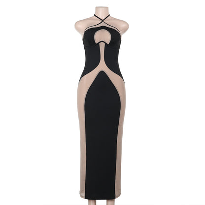 Halter Spaghetti Straps Slim Fit Hollow Sexy Dress