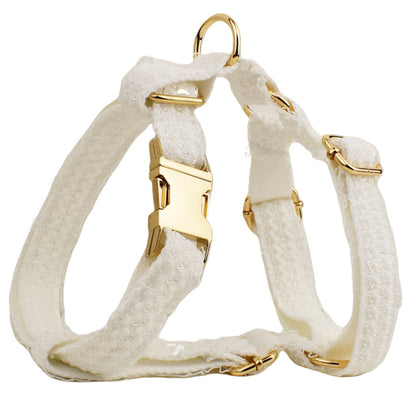 White Lace Pet Vest Dog Collar Dog Wedding Dog Leash