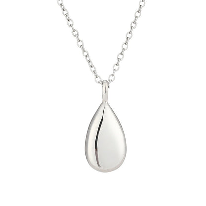 Water Drop Glossy Stainless Steel Geometric Openable Necklace